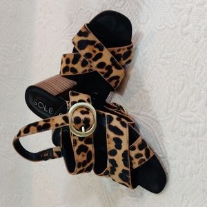 Sole Society Leopard Print Heal Sandals